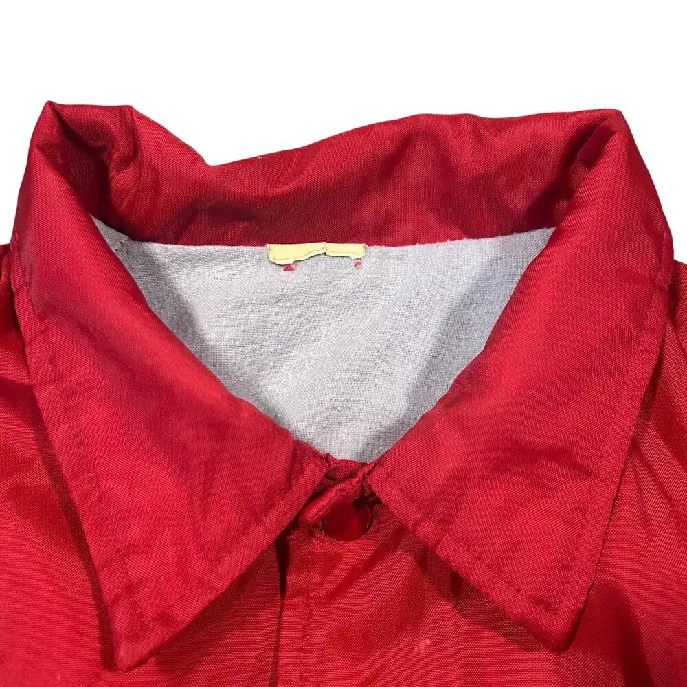 Vintage 80s Leavenworth Grizzlies Jacket Mens 2XL Red Satin Bomber